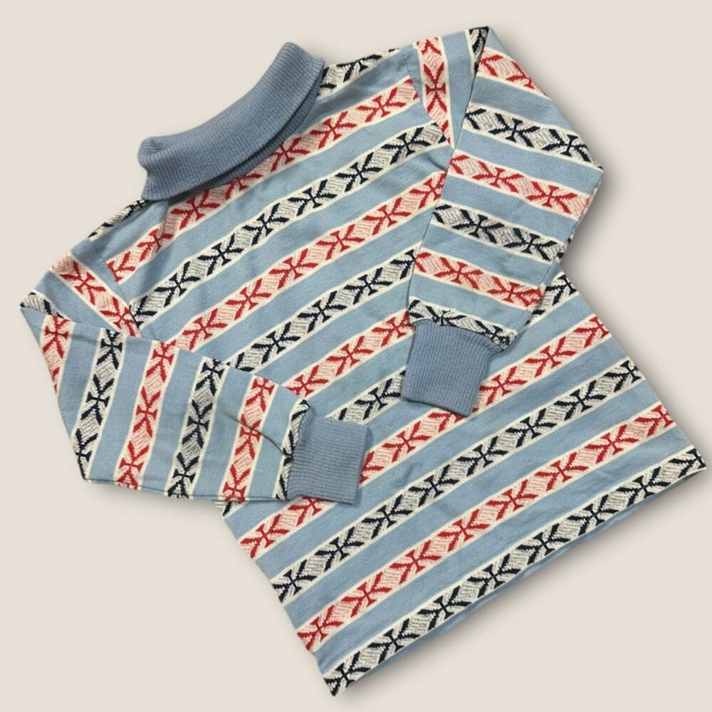 Vintage Health-Tex Boys Nordic Stripe Sweater Made USA Size 6